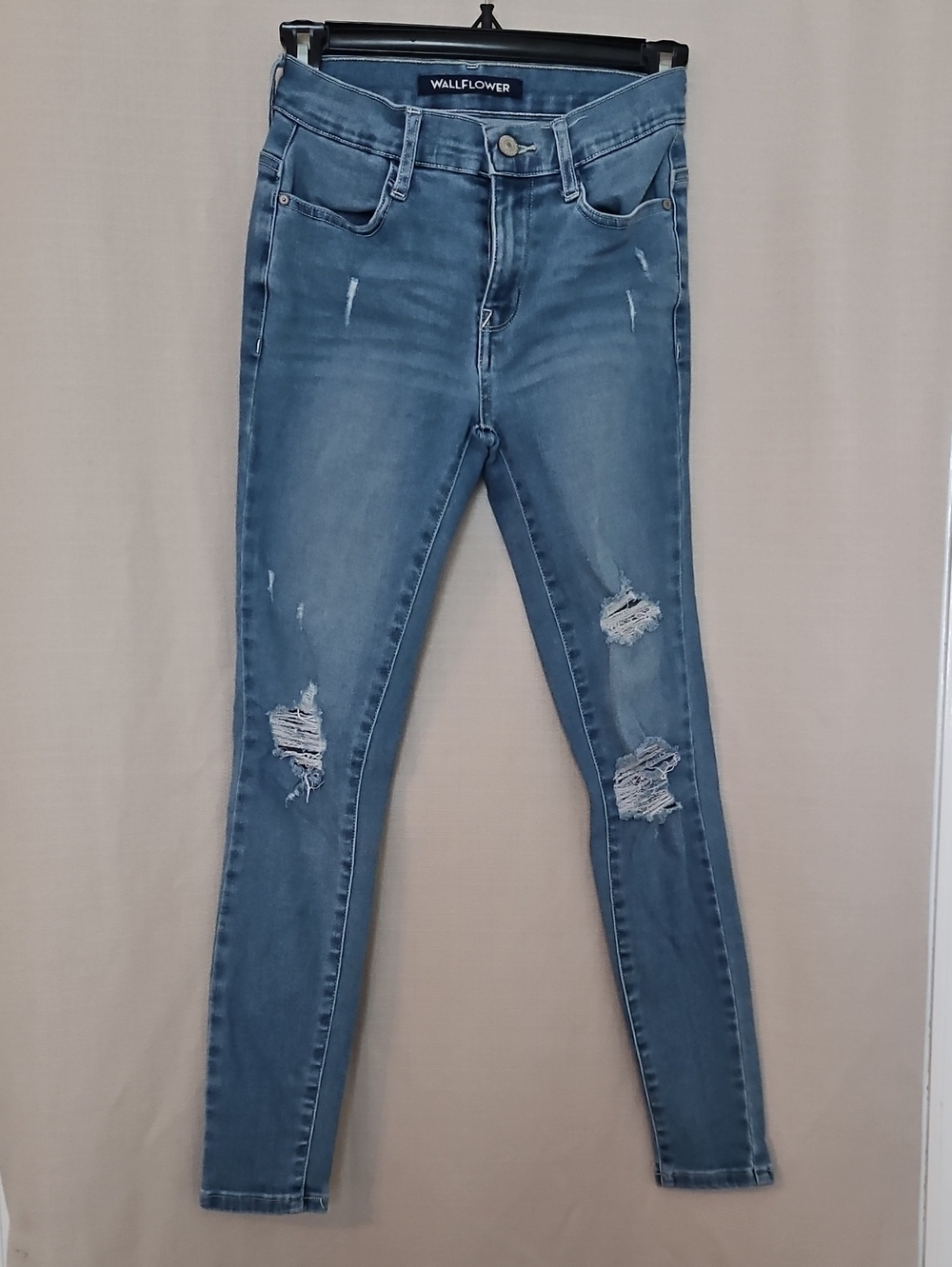 Wallflower Light Blue Ripped Skinny Jeans